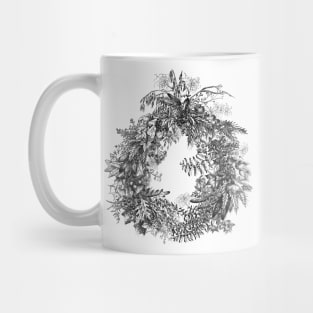 Wreath Vintage Floral Illustration Mug